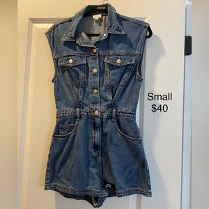 Denim Lelis romper, size small